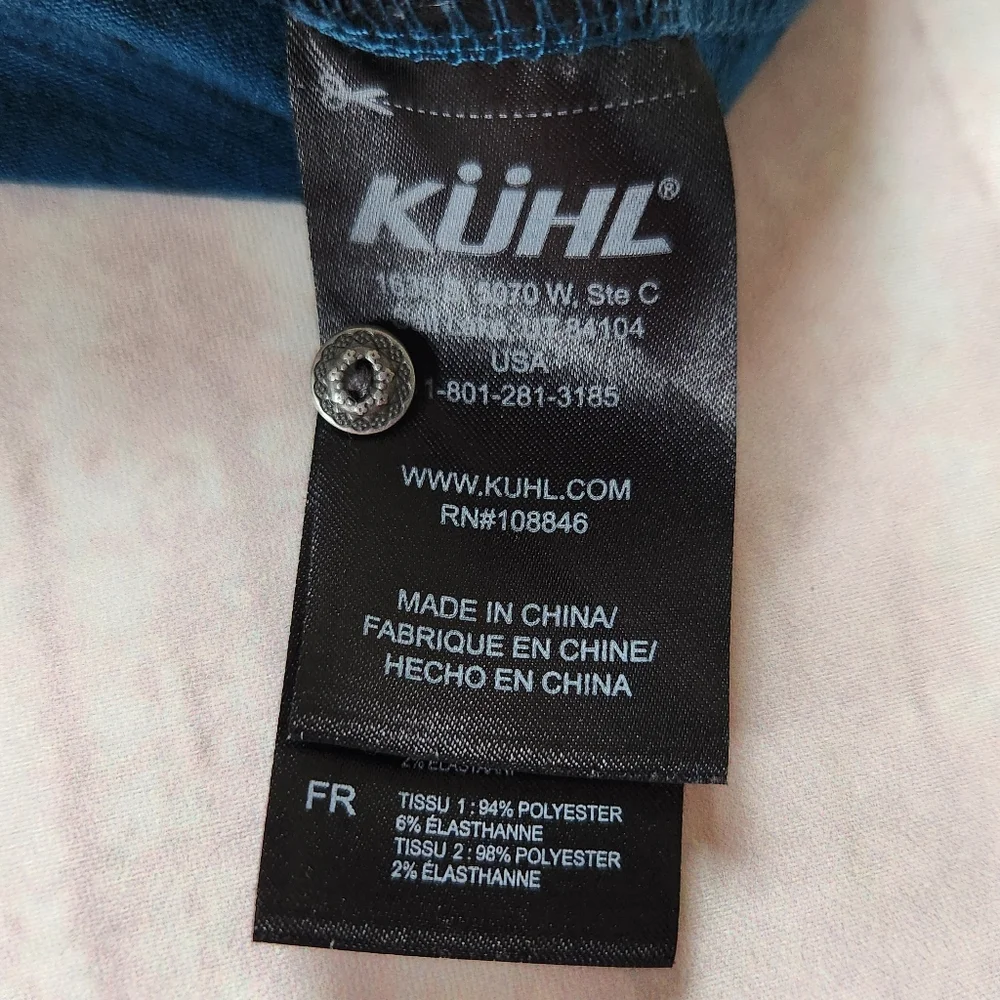 **SOLD** Kuhl "Svenna" Waffle Knit Henley Long Sleeve Shirt Teal Blue | Size S - Picture 8 of 12